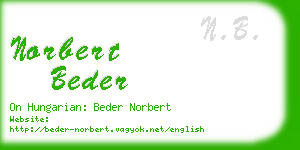 norbert beder business card